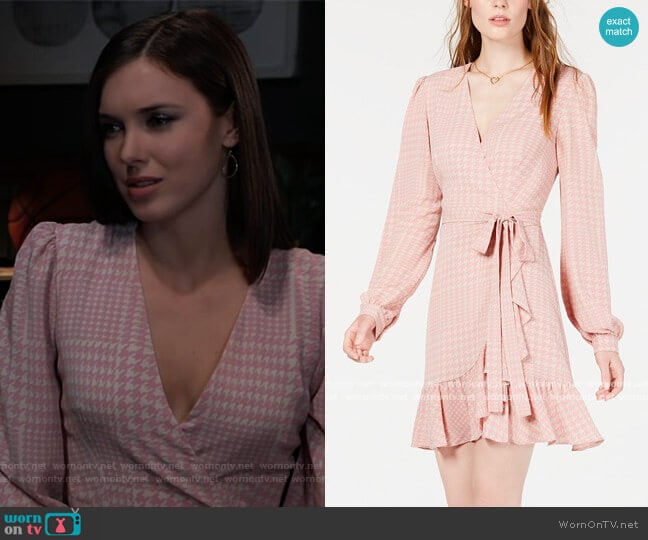 WornOnTV: Willow’s pink houndstooth wrap dress on General Hospital ...