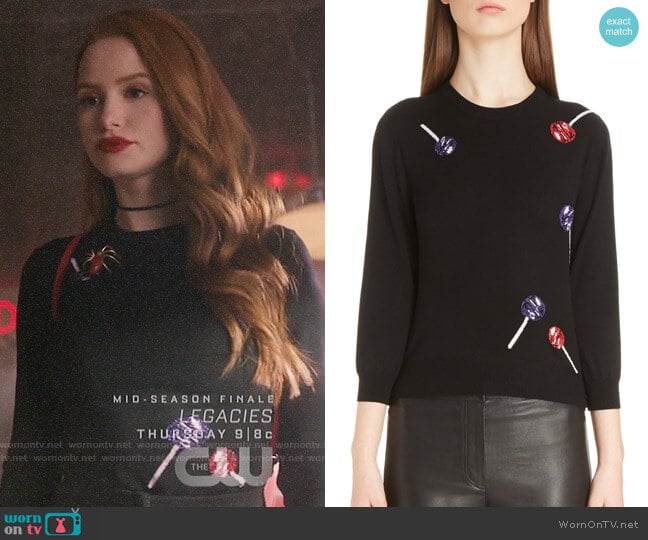 Loewe Lollipop Wool Blend Sweater worn by Cheryl Blossom (Madelaine Petsch) on Riverdale