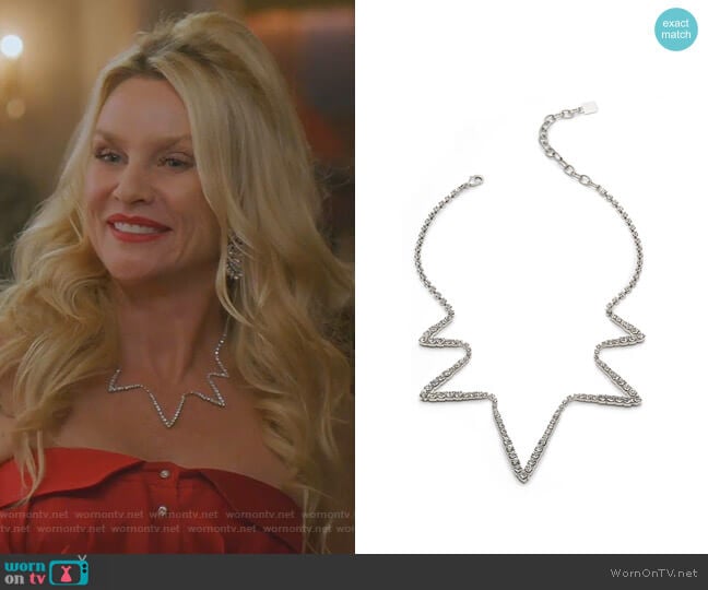 Lotus Crystal Necklace by Dannijo worn by Alexis Carrington (Elaine Hendrix) on Dynasty