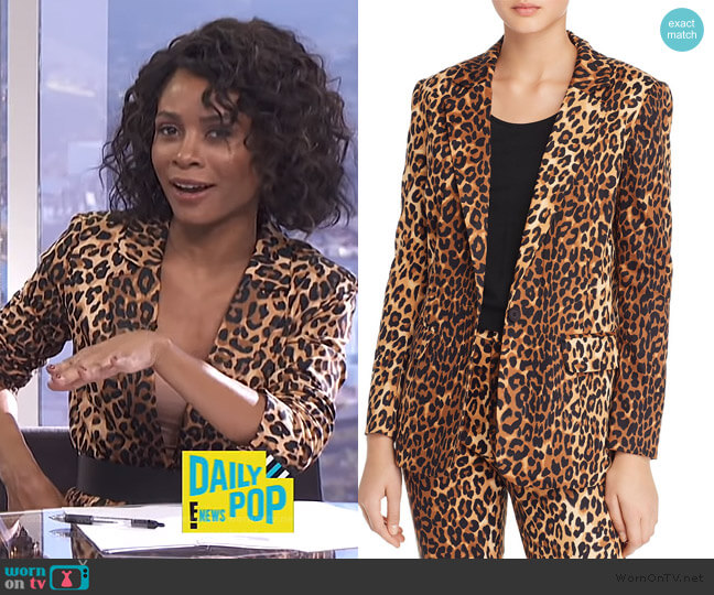 Nahla Leopard Print Blazer by Lucy Paris worn by Zuri Hall on E! News