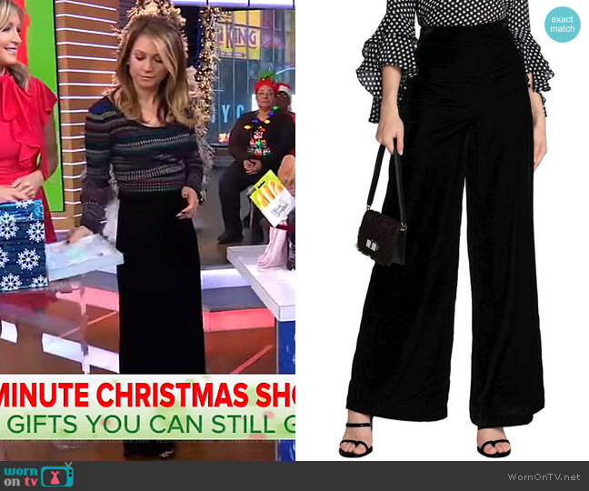 Prali Velvet Wide-Leg Pants by Maje worn by Ginger Zee on Good Morning America