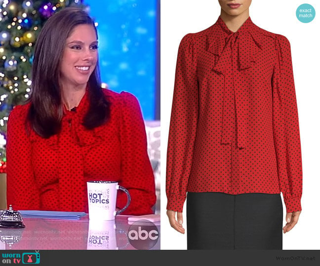 Silk Polka Dot Blouse by Michael Kors worn by Abby Huntsman on The View