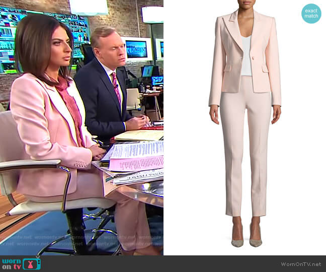 Peak-Lapels One-Button Pebble Crepe Blazer and pants by Michael Kors worn by Bianna Golodryga on CBS Mornings