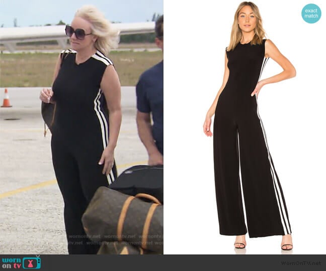 Side Stripe Jumpsuit by Norma Kamali worn by Margaret Josephs on The Real Housewives of New Jersey