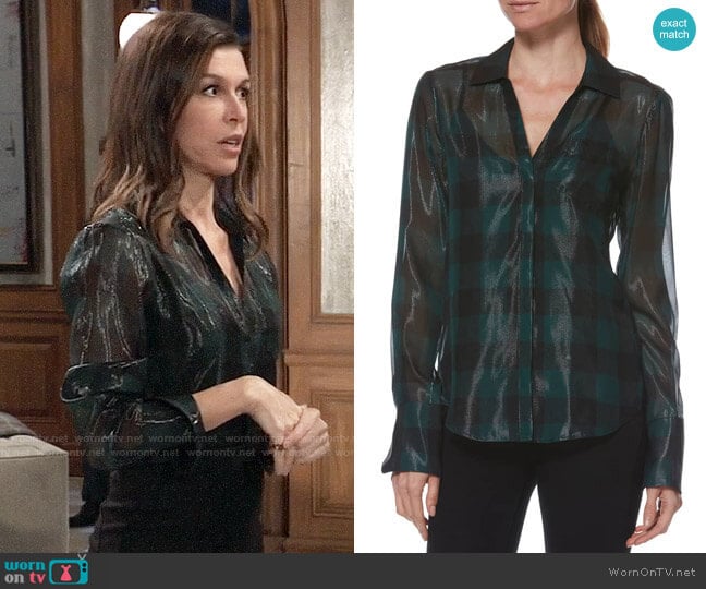 Paige Bevyn Top worn by Anna Devane (Finola Hughes) on General Hospital