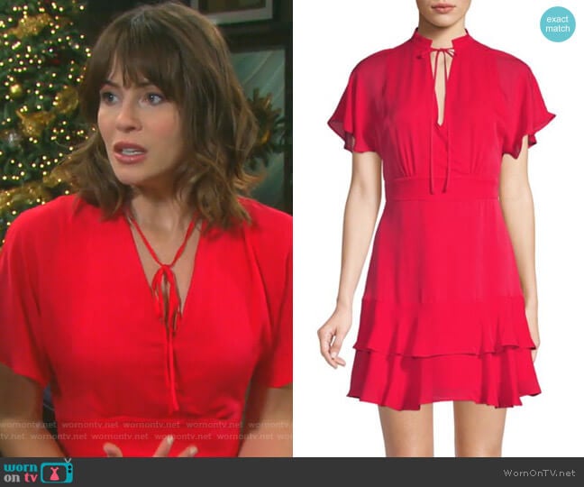 Natalie Dress by Parker worn by Sarah Horton (Linsey Godfrey) on Days of our Lives