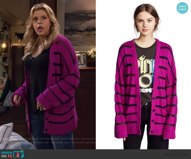 Odella Cashmere Cardigan by RtA worn by Stephanie Tanner (Jodie Sweetin) on Fuller House