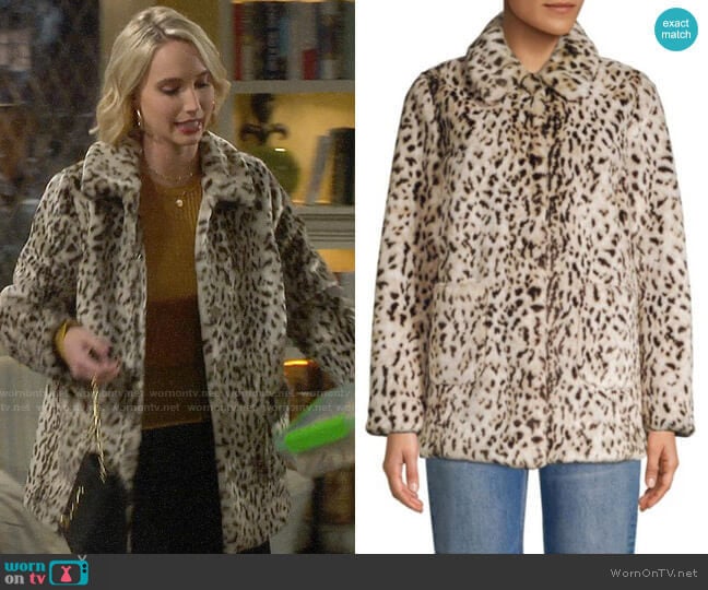 Rebecca Taylor Lynx Faux Fur Jacket worn by Mandy Baxter (Molly McCook) on Last Man Standing