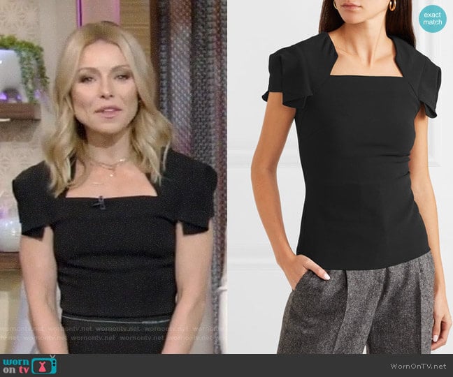 Darfield Crepe Top by Roland Mouret worn by Kelly Ripa on Live with Kelly and Mark