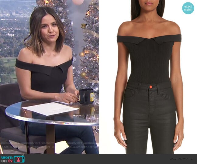 x Paramount Grease Ribbed Off the Shoulder Top by Simon Miller worn by Erin Lim on E! News