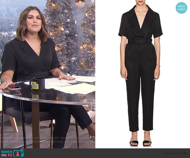 Emmanuel Linen-Blend Belted Jumpsuit by Sir The Label worn by Carissa Loethen Culiner on E! News