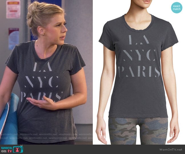 LA NYC PARIS Crewneck Boy Tee by Sundry worn by Stephanie Tanner (Jodie Sweetin) on Fuller House