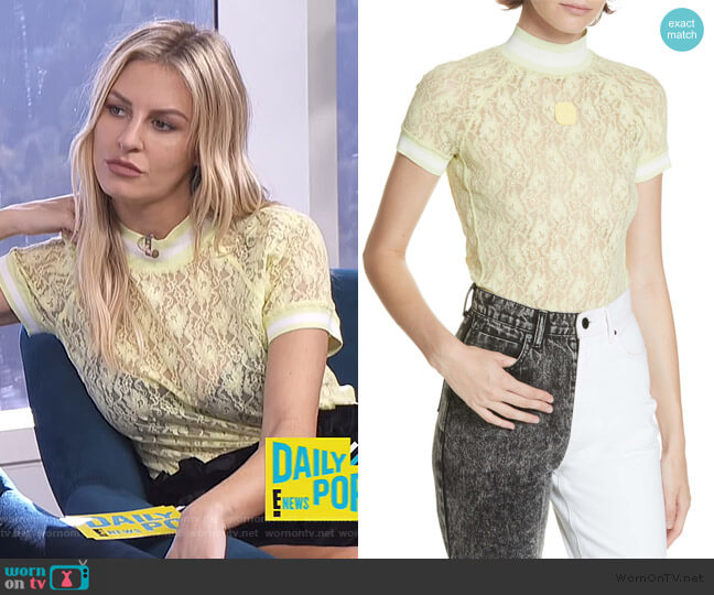 Rib Trim Lace Top by T by Alexander Wang worn by Morgan Stewart on E! News