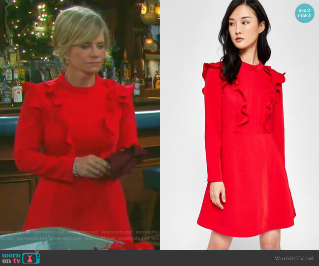 WornOnTV: Kayla’s red ruffled long sleeve dress on Days of our Lives ...