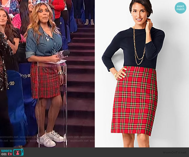 Tartan Plaid A-Line Skirt by Talbots worn by Wendy Williams on The Wendy Williams Show