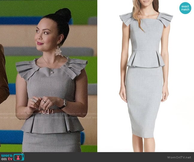 ted baker grey peplum dress