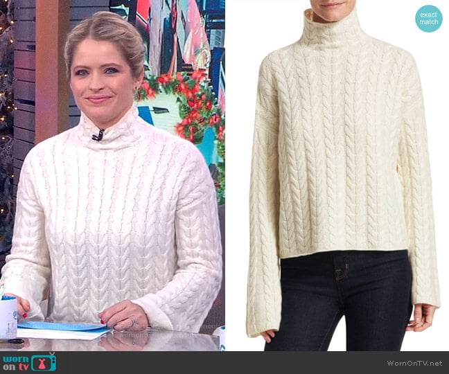 Horseshoe Sweater by Theory worn by Sara Haines on Good Morning America