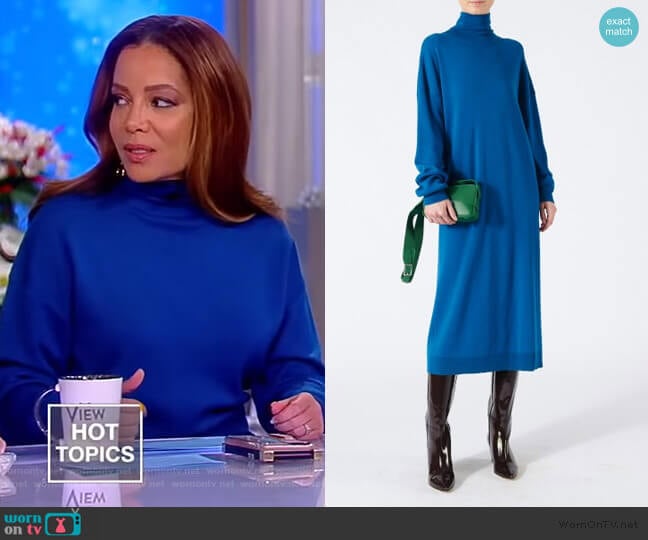 Merino Wool Tie Back Long Dress by Tibi worn by Sunny Hostin on The View