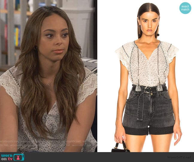 Rena Top by Ulla Johnson worn by Claire (Amber Stevens West) on Happy Together