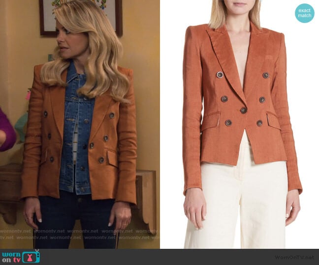 Diego Linen Blend Dickey Jacket by Veronica Beard worn by DJ Tanner-Fuller (Candace Cameron Bure) on Fuller House