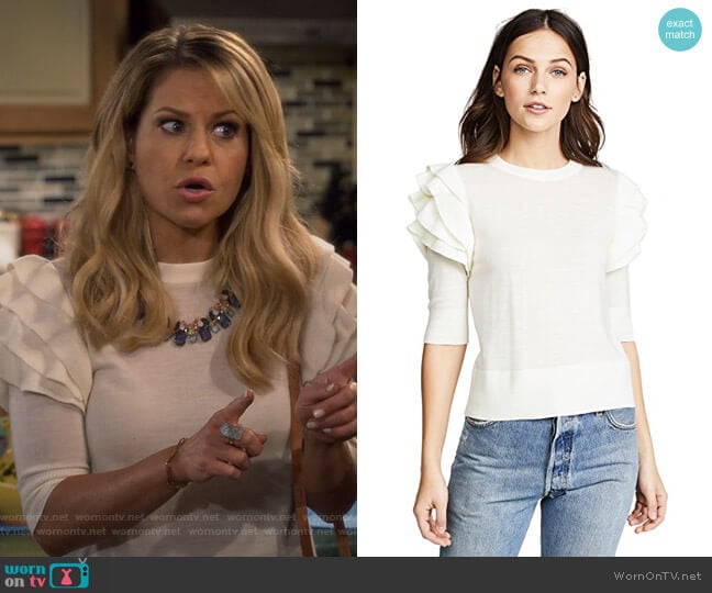 Havyn Sweater by Veronica Beard worn by DJ Tanner-Fuller (Candace Cameron Bure) on Fuller House