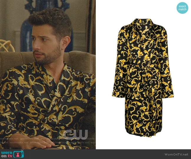 Printed Robe by Versace worn by Sam Flores (Rafael de la Fuente) on Dynasty