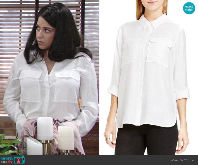 Vince Camuto Roll Sleeve Utility Shirt worn by Mia Rosales (Noemi Gonzalez) on The Young and the Restless