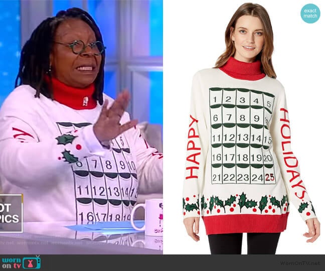 My Holiday Advent Calendar Sweater by Whoopi worn by Whoopi Goldberg on The View