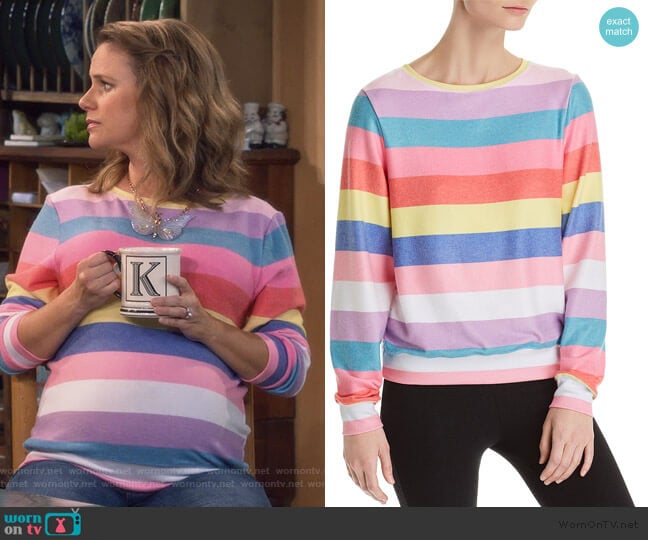 Castaway Striped Sweatshirt by Wildfox worn by Kimmy Gibbler (Andrea Barber) on Fuller House