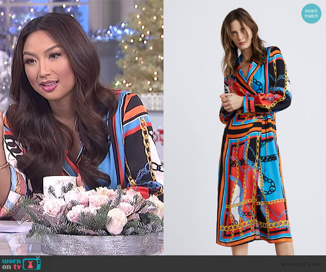 WornOnTV Jeannie Multicolored Chain Print Shirtdress On The Real