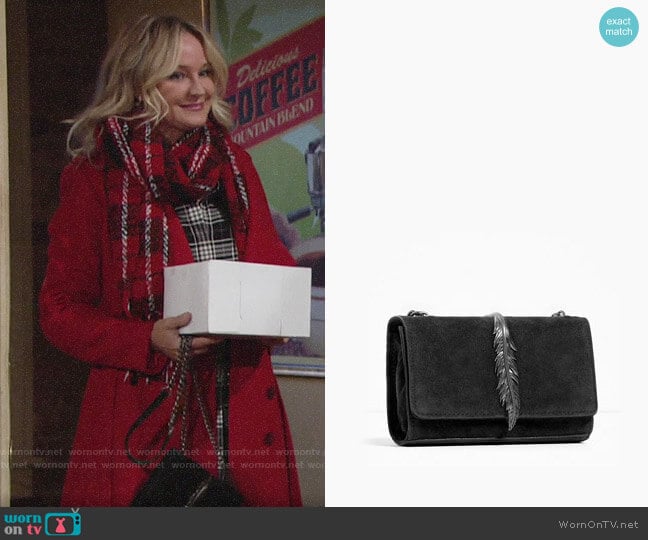 Zara Leather Cross Body Bag with Metal Detail  worn by Sharon Newman (Sharon Case) on The Young and the Restless