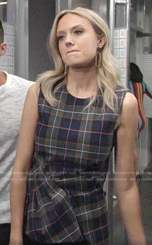 Abby’s plaid top on The Young and the Restless