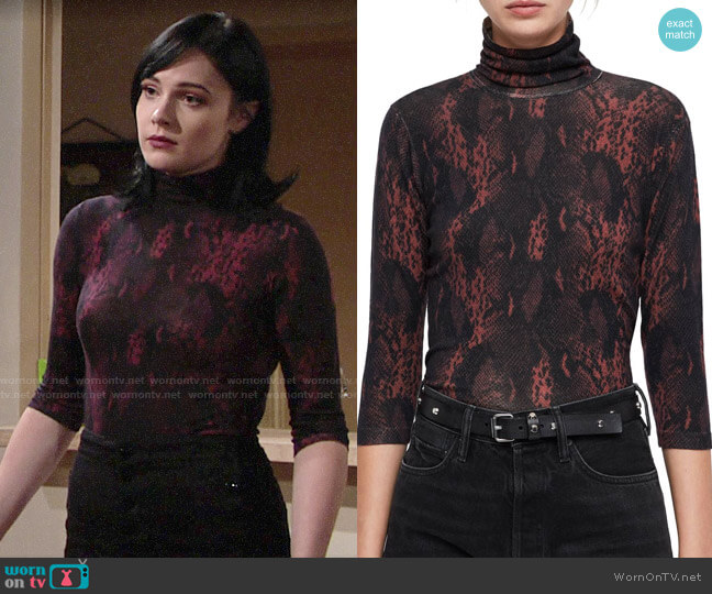 All Saints Suki Top worn by Tessa Porter (Cait Fairbanks) on The Young and the Restless