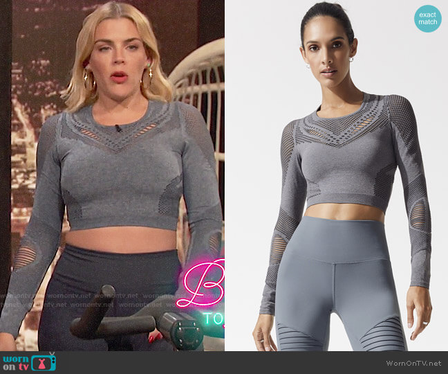 Alo Yoga Siren Long Sleeve Top worn by Busy Philipps on Busy Tonight