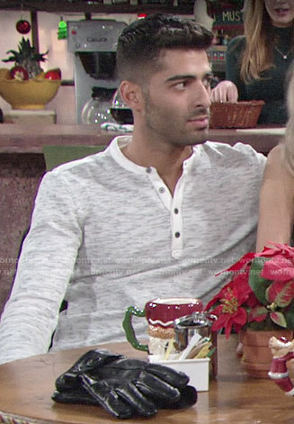 Arturo’s henley tee on The Young and the Restless