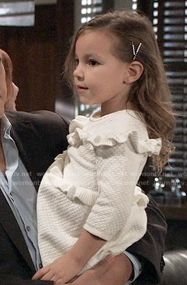 Avery’s white ruffled dress on General Hospital