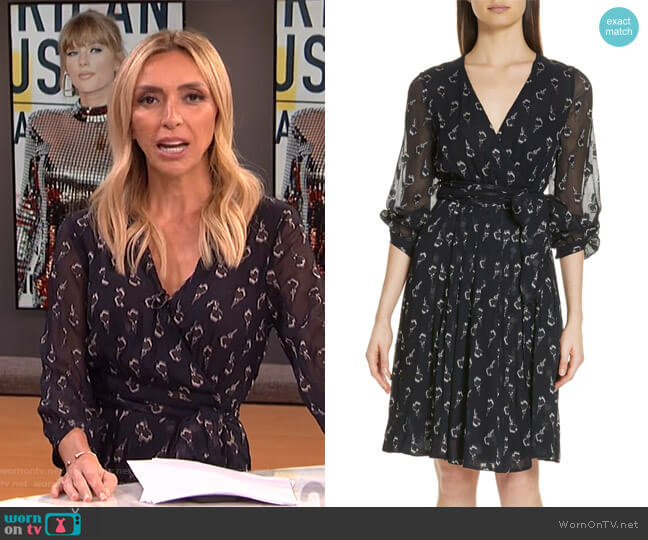 Memory Floral Silk Chiffon Dress by Ba&Sh worn by Giuliana Rancic on E! News