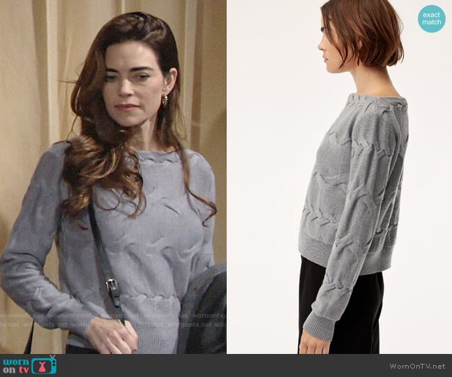 Aritzia Babaton Luc Sweater worn by Victoria Newman (Amelia Heinle) on The Young and the Restless