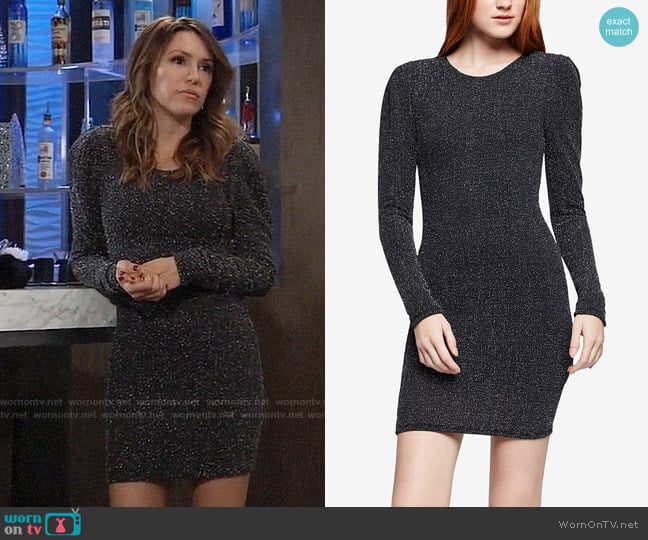 Bcbgeneration Puff-Shoulder Bodycon Dress worn by Margaux Dawson (Elizabeth Hendrickson) on General Hospital