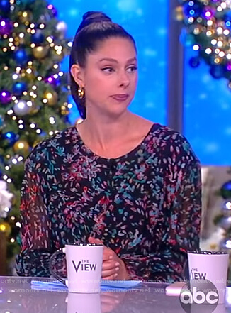 Abby’s black floral sheer dress on The View