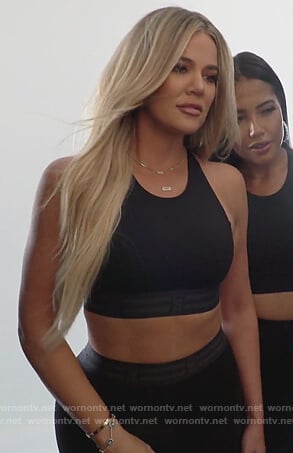 Kourtney’s black sports bra and leggings on Keeping Up with the Kardashians