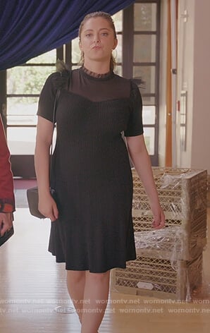 Rebecca's black tulle ruffle dress on Crazy Ex Girlfriend