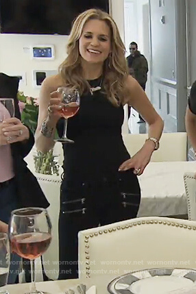 Jackie’s black zip pocket jeans on The Real Housewives of New Jersey