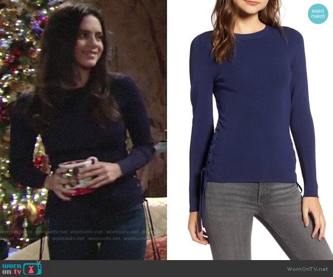 Chelsea28 Side Tie Sweater worn by Lola Rosales (Sasha Calle) on The Young and the Restless