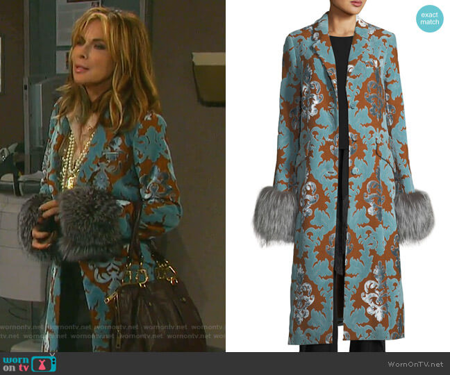 Ember Velvet Coat by Cinq a Sept worn by Kate Roberts (Lauren Koslow) on Days of our Lives