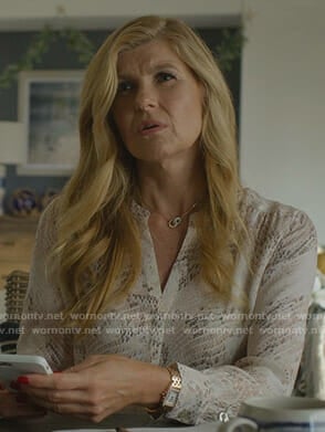 Debra's snake print blouse on Dirty John