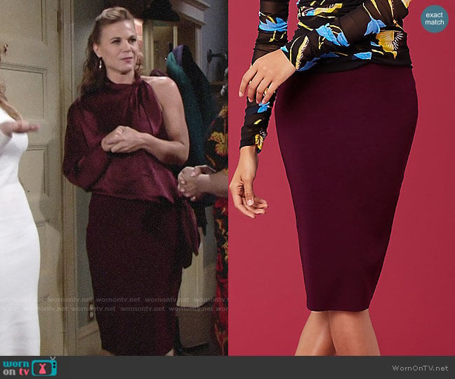 Diane von Furstenberg Knit Pencil Skirt worn by Phyllis Newman (Gina Tognoni) on The Young and the Restless