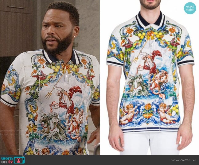 Dolce & Gabbana Majolica Polo worn by Andre Johnson (Anthony Anderson) on Black-ish