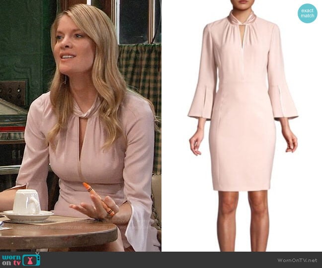 Elie Tahari Dorothea Fluid Crepe Dress worn by Nina Reeves (Michelle Stafford) on General Hospital