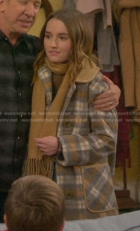 Eve’s plaid coat on Last Man Standing